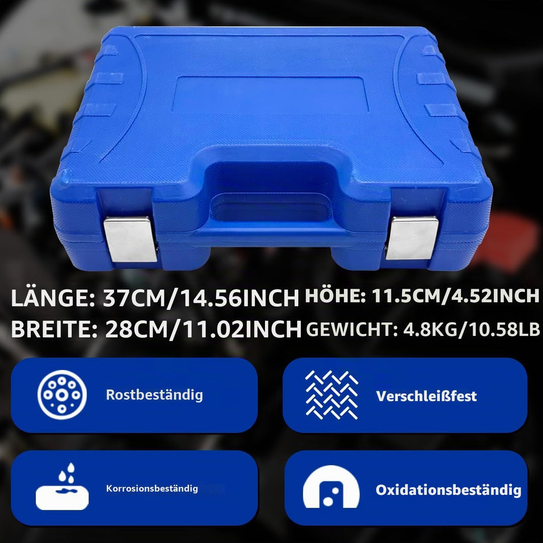ZKTOOL 46 Stück Kompressionsprüfgerät für Benzin- und Dieselmotoren, Druckverlustprüfer, Zylinderdru