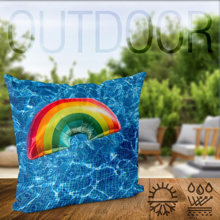 VOID Regenbogen Schwimmbad Kissenbezug Kissenhülle Polyester wasserfest Outdoor Indoor, Kissen Gröss