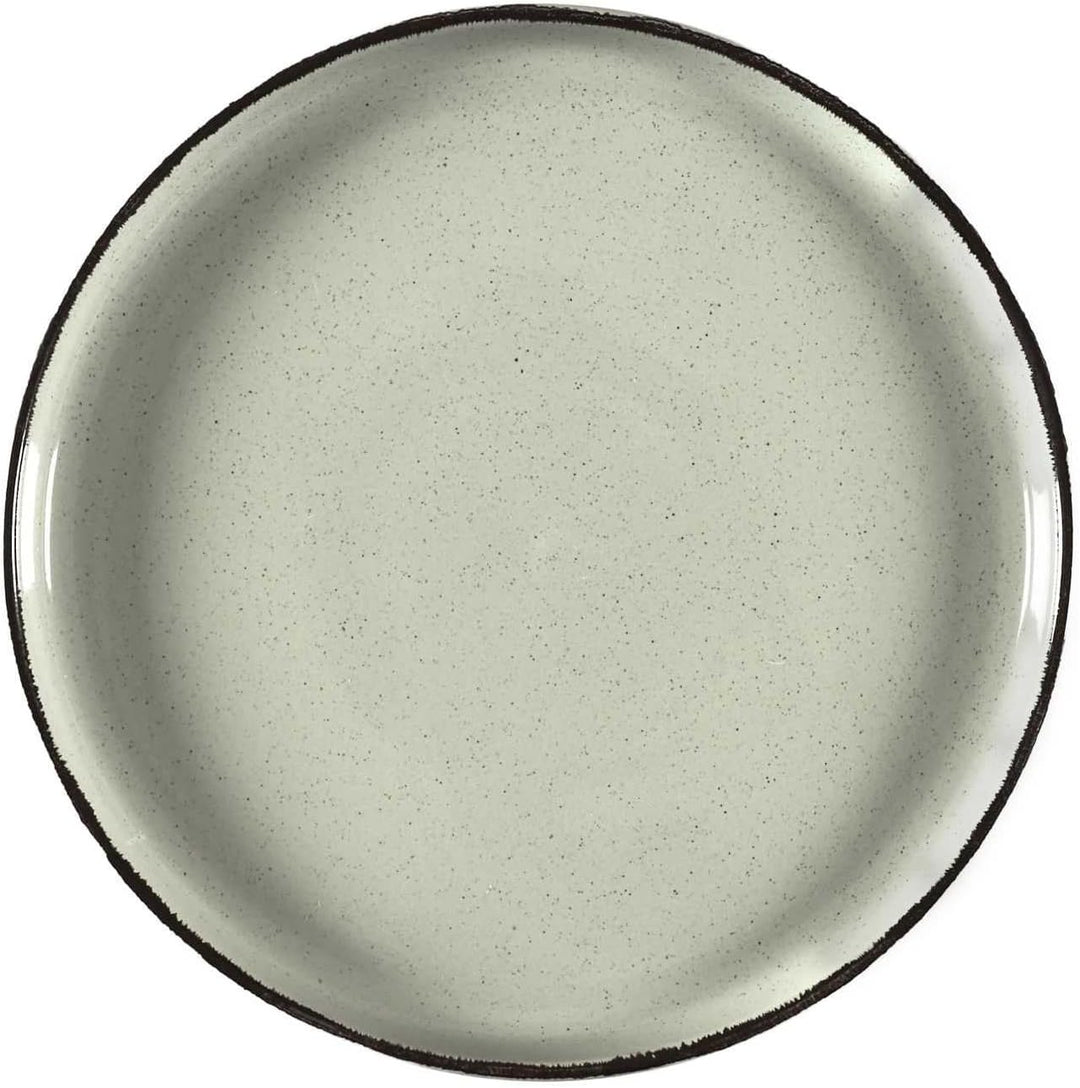 HOME DECO FACTORY, KA0446, 12 Piece Green Time Stoneware Dinnerware Set, Artisanal Design, Durable a