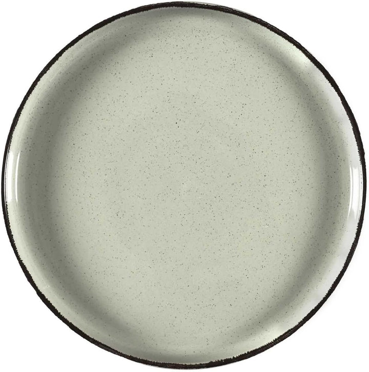HOME DECO FACTORY, KA0446, 12 Piece Green Time Stoneware Dinnerware Set, Artisanal Design, Durable a