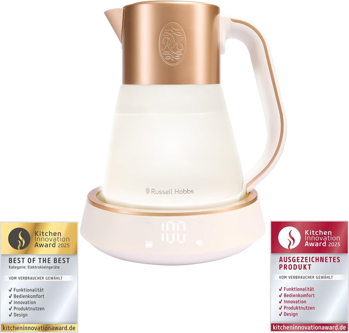 Russell Hobbs Wasserkocher Glas [1,7L, Temperatureinstellung 40-100°] Calm (LED-Beleuchtung, beruhig