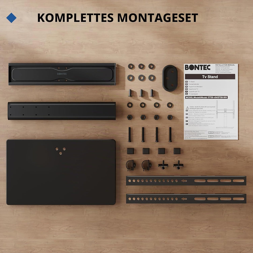 BONTEC TV Standfuss TV Ständer Universal Höhenverstellbar für 26-55 Zoll LCD LED OLED Plasma Flach &