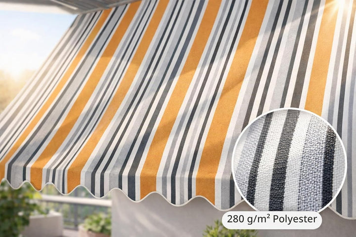 home Trends Markisenstoff Markise mit Volant 4 x 3 m Markisenbespannung ersatzstoff 387 x 300cm Balk