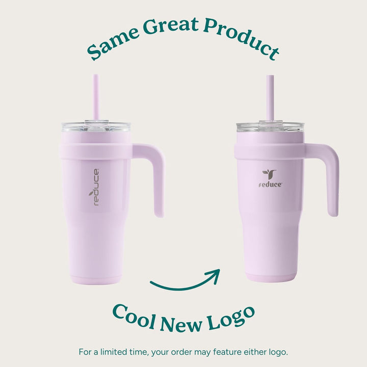 Reduce OG Sangria Becher mit Griff, vakuumisolierter Edelstahl-Reisebecher mit Trinkdeckel und Stroh