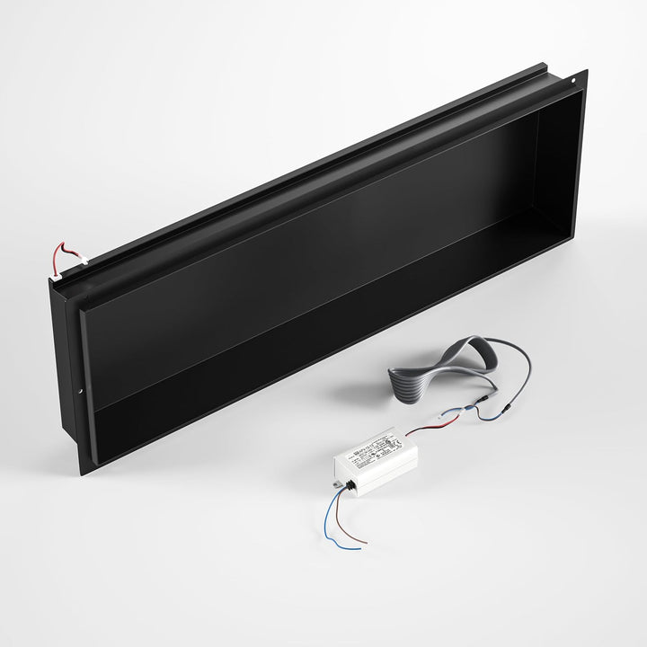 Wandnische Dusche Edelstahl, wasserdichte Nische mit LED-Licht, Eingebettete Duschnische 90x30x10cm,