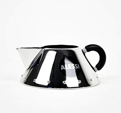 Alessi Rahmkännchen aus Edelstahl mit Griff aus PA,schwarz, 15.5 x 11 x 14.5 cm, Schwarz