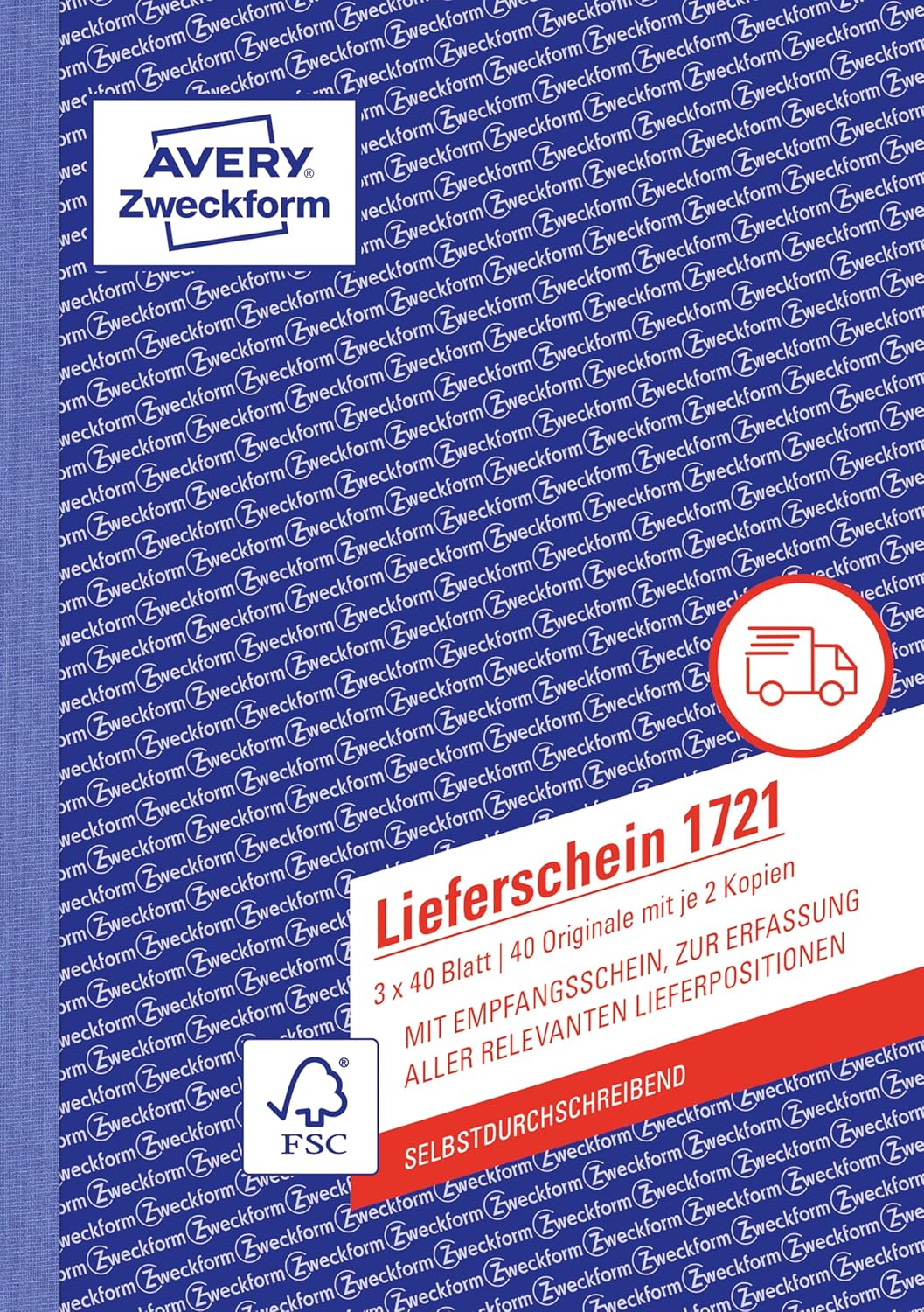 AVERY Zweckform 1721-10 Lieferschein mit Empfangsschein (A5, 3x40 Blatt, selbstdurchschreibend mit f
