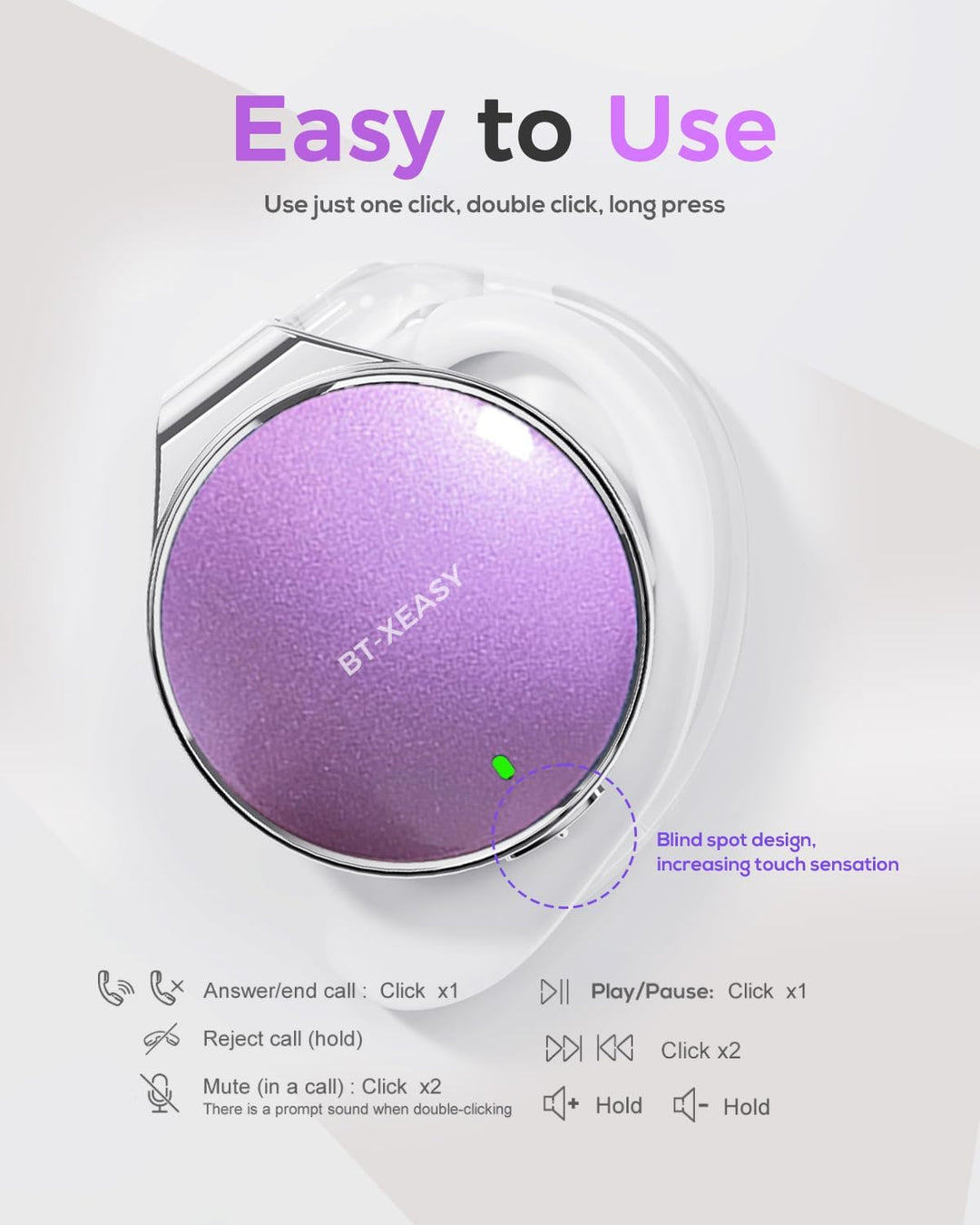 Micool On Ear Kopfhörer Bluetooth 5.4, Open Ear Kopfhörer Kabellos Geräuschunterdrückung, Wassertrop