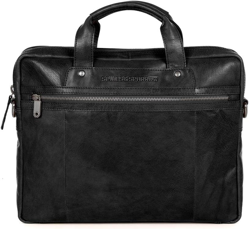 Spikes &amp; Sparrow Bronco R-140 BR 70 Unisex-Erwachsene Henkeltaschen 36x28x9 cm (B x H x T) Schwarz,