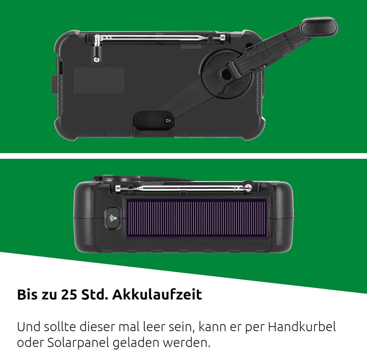 TechniSat TECHNIRADIO SOLAR 2 – DAB+/UKW Solar-Kurbel-Radio (mobiles Camping Radio mit Solarpanel, A