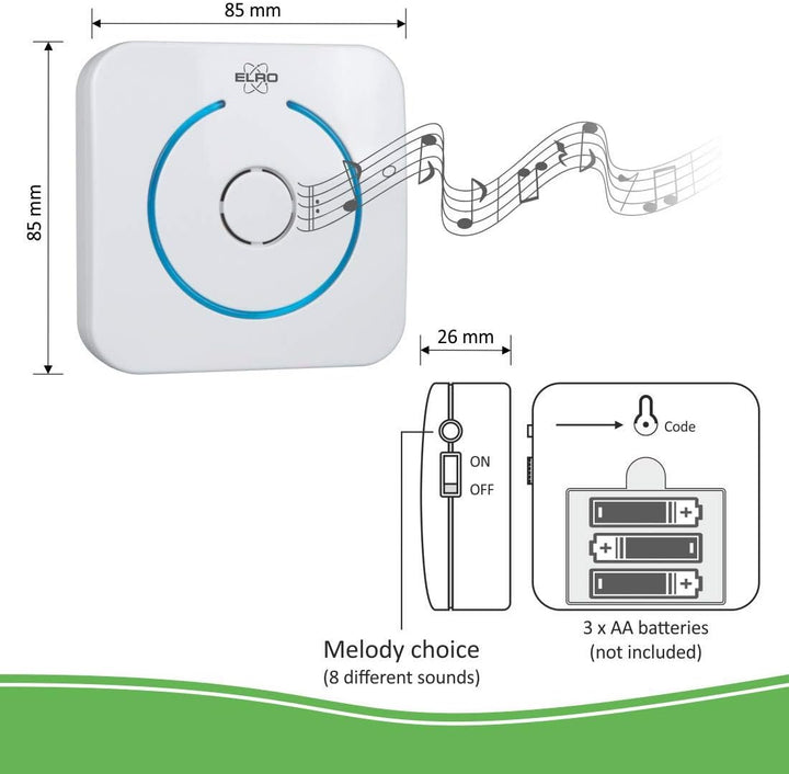 ELRO IP Video Türklingel DVC040IP, Kamera mit Nachtsicht, mit Türgong, Kommunikation mit Live Video