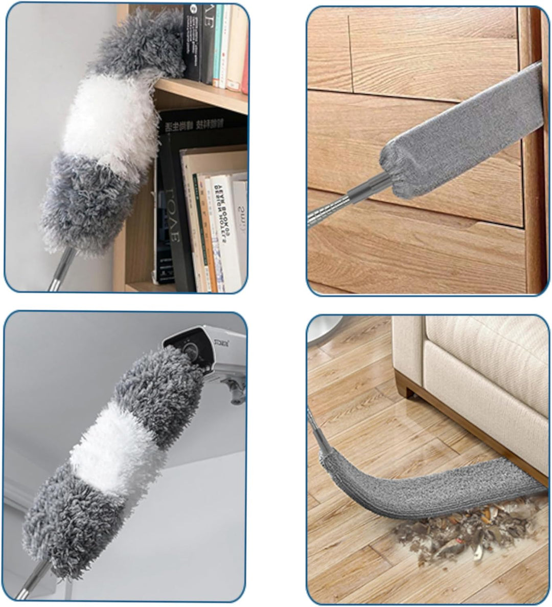 Staubwedel Teleskop Waschbar Mikrofaser Duster Lang Ausziehbar Bis 254cm | 3 Stück Staubwedel Lang A