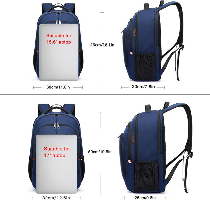 Della Gao Laptop Rucksack Herren, 17 Zoll Arbeit Business Rucksack Wasserdicht Rucksack Schule Tasch