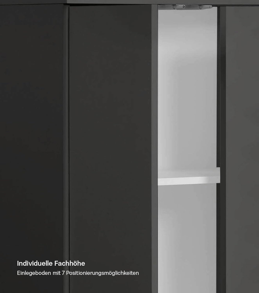 mokebo® Mehrzweckschrank 60 cm Breite 'Der Kurze', Schrank schmal, Schuhschrank in Schwarz, Aktensch