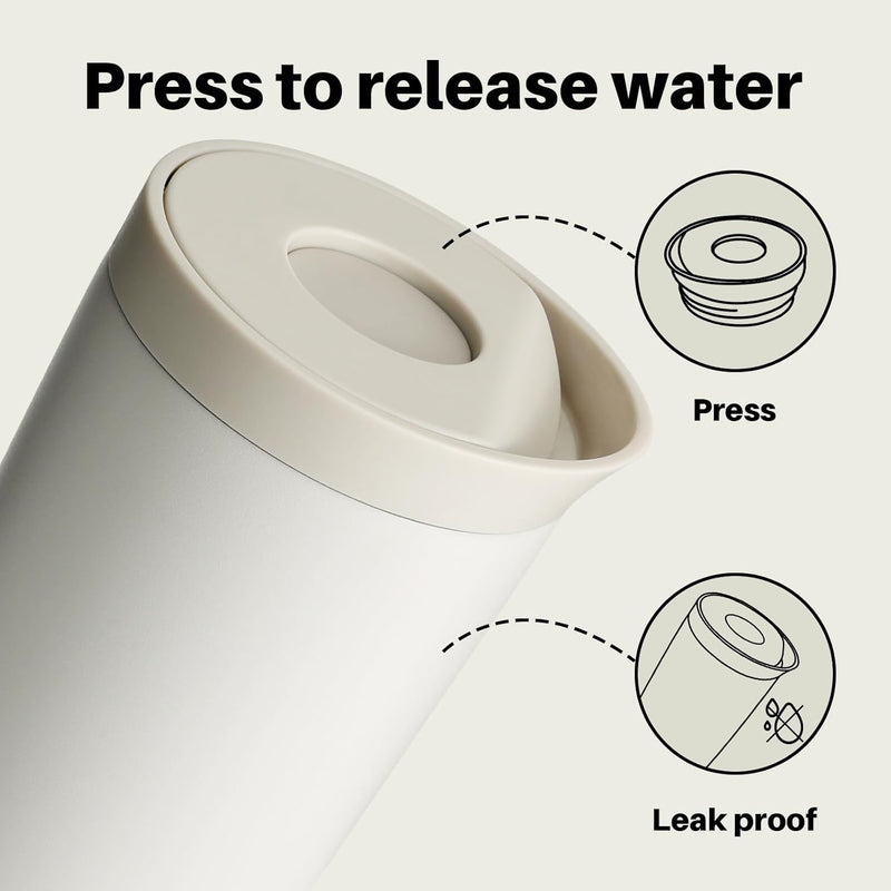BOTTLE BOTTLE Thermobecher 350ml für Kaffee oder Tee, auslaufsicher und Easy Quick-Press-Verschluss,