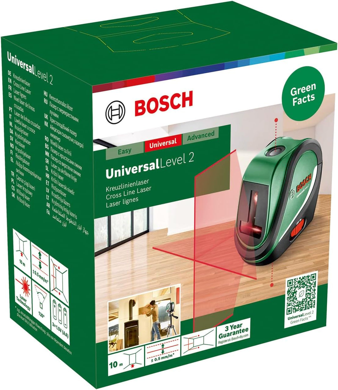 Bosch Home and Garden Bosch Kreuzlinienlaser UniversalLevel 2 (Laserkreuz inkl. integrierter Lotpunk