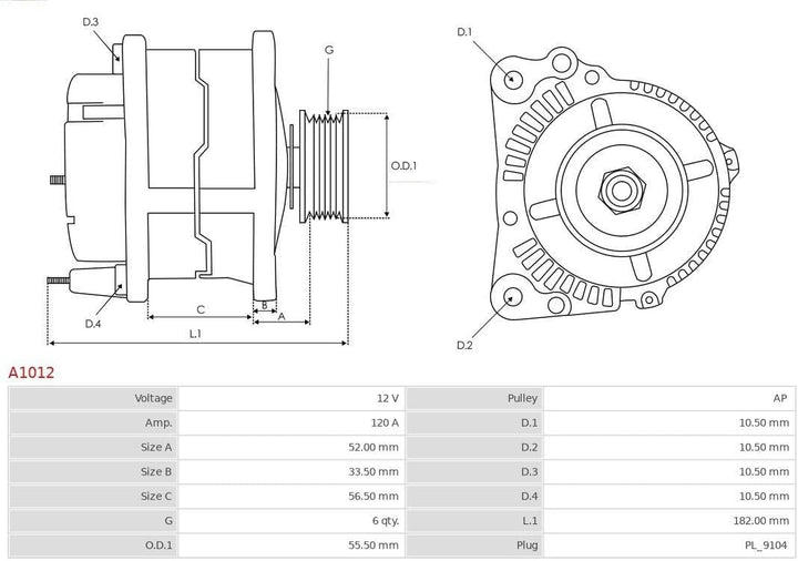 ASPL A1012 Lichtmaschinen