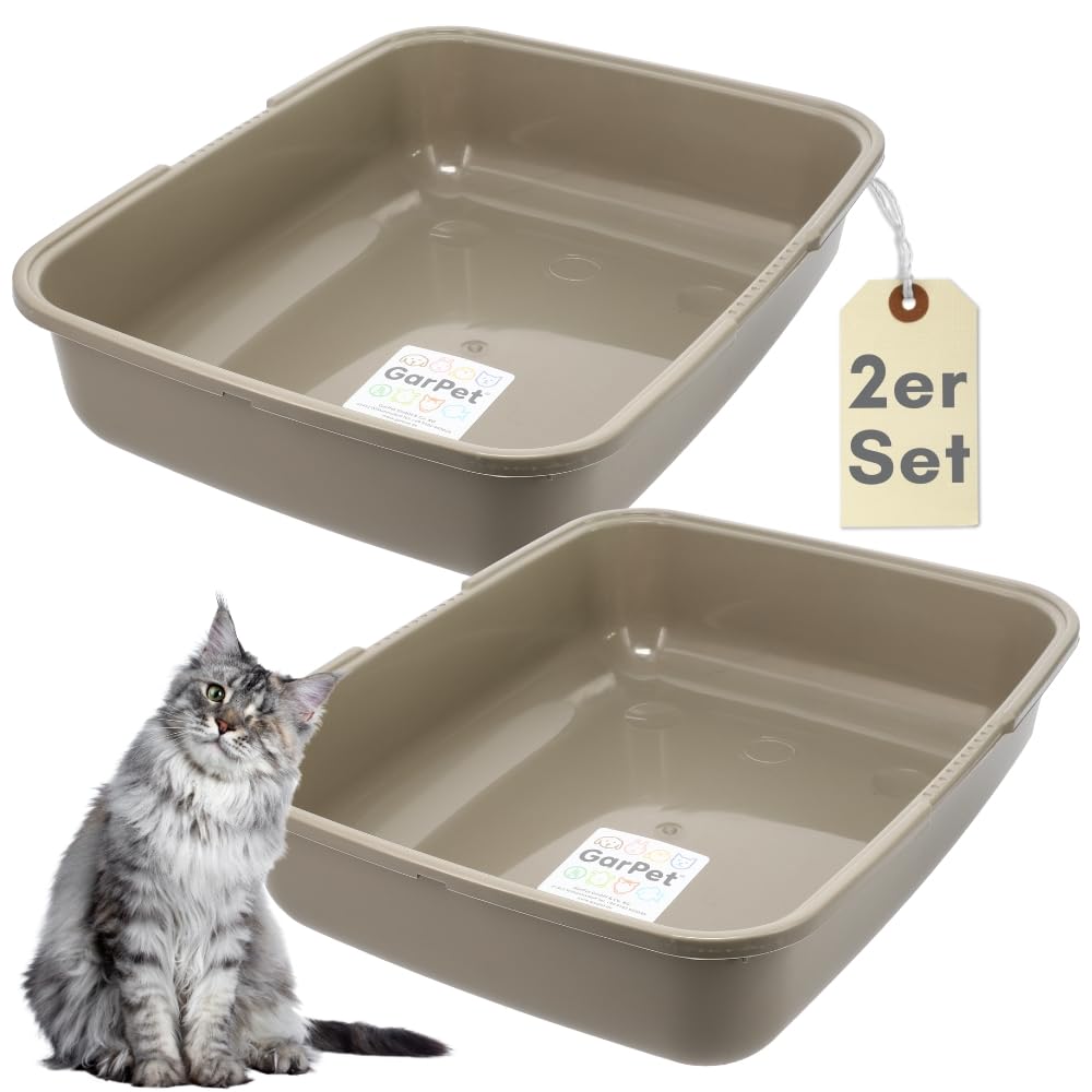 2er Set Katzenklo XL Katzentoilette offen ohne Deckel Katzen Schalentoilette Klo Toilette Zubehör Do
