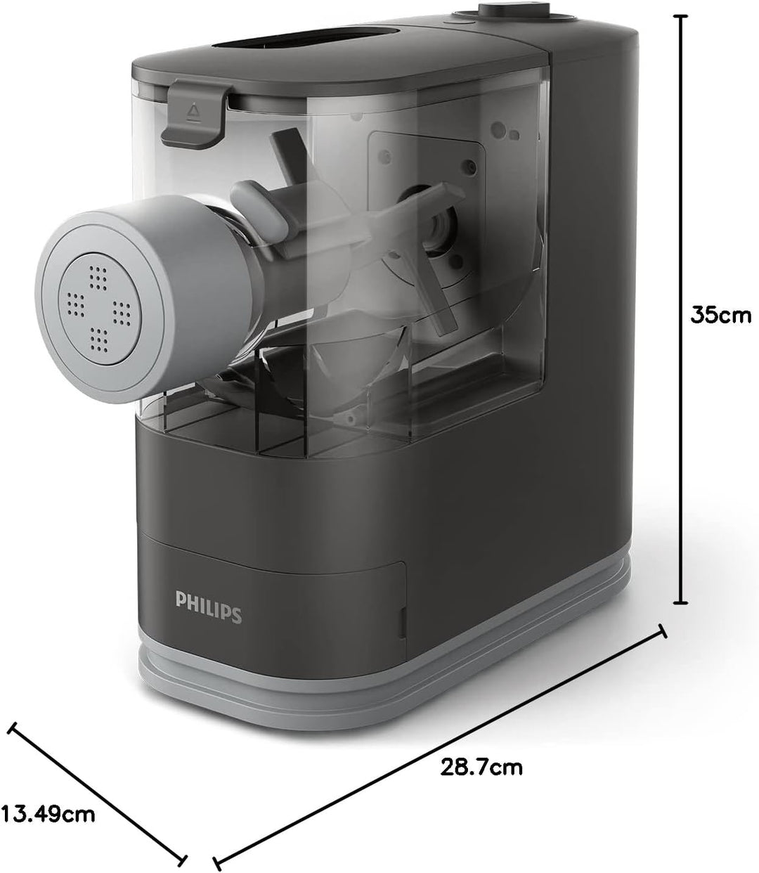 Philips Pastamaker – vollautomatisch, Wiegefunktion, 4 Formaufsätze, weiss/champagnerfarben