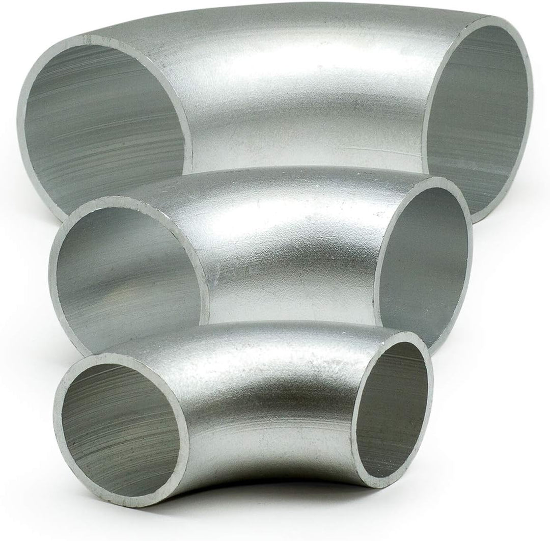 2x Aluminium Rohrbogen 90° Norm 3 Ø 80x3mm AW 6060 - Alu Schweissbogen - Rundrohrbogen Hosenrohr AlM