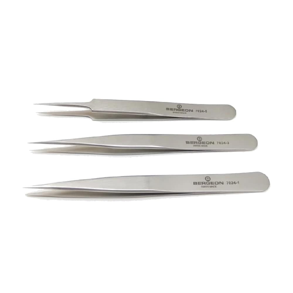 BERGEON Kornzange 7024-3, 110 mm lang, antimagnetisch, für Präzisionsarbeiten