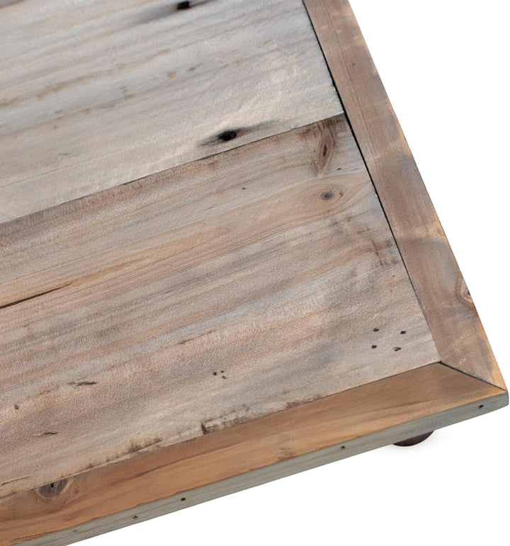 Spetebo Deko Blumenteller natur quadratisch - 30 x 30 cm - Holz Pflanzenhocker mit 4 Füssen - Dekoho
