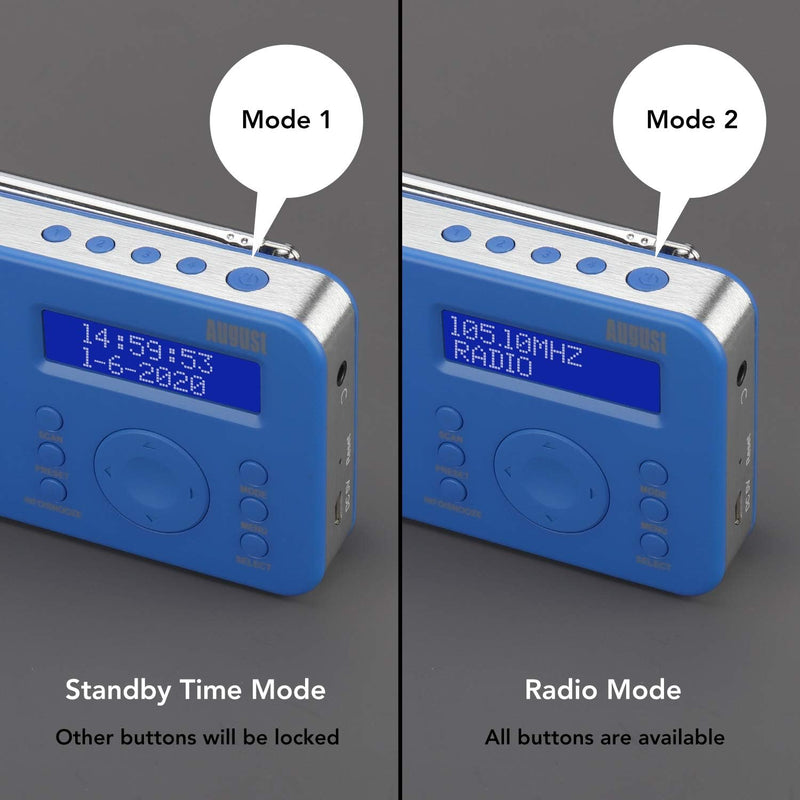 August MB225 - Tragbares Radio mit DAB+ / DAB/FM RDS-Funktion 40 Presets digitaler Radiowecker Stere