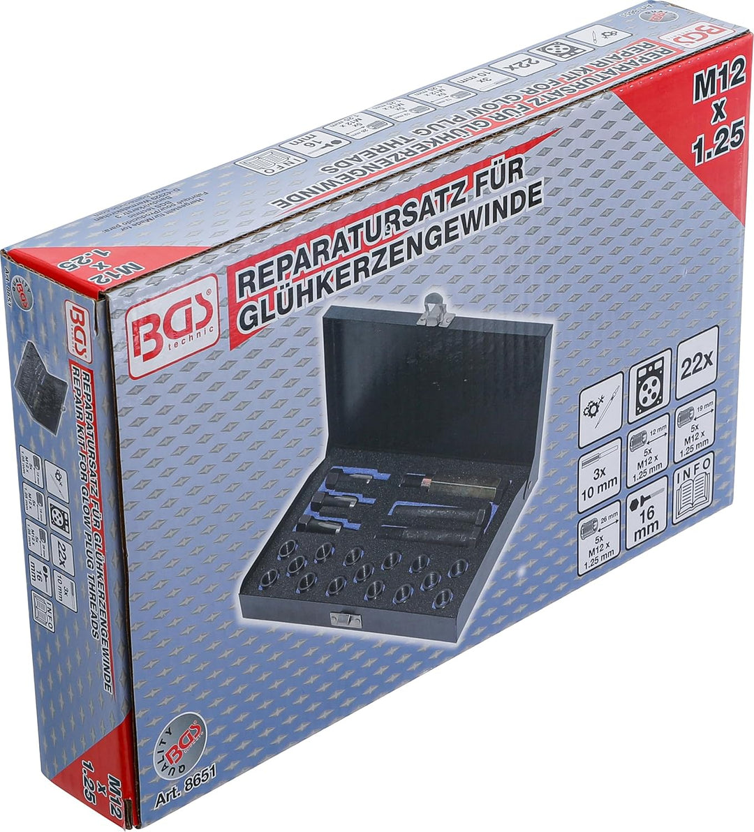 BGS 8651 | Reparatursatz für Glühkerzengewinde | M12 x 1,25 mm
