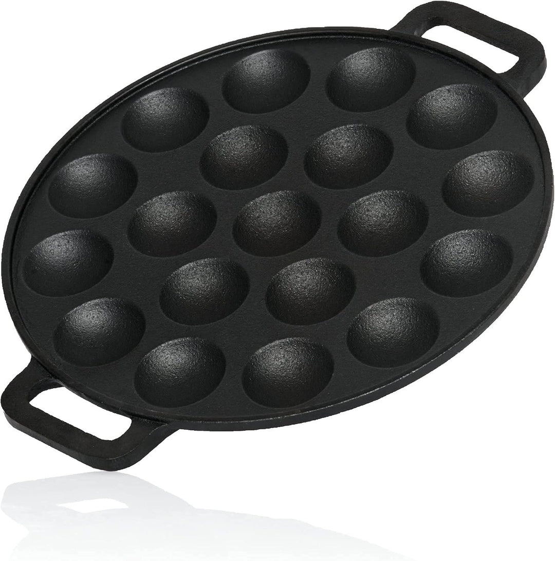 BBQ-Toro Gusseisen Poffertjes Pfanne | Förtchenpfanne für 19 Förtchen | Ø 24 x (H) 1,7 cm | preseaso