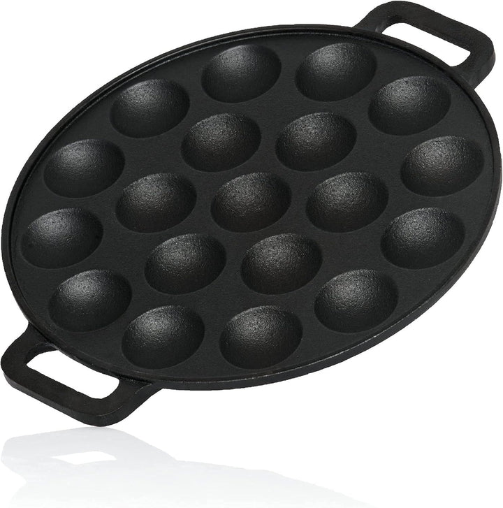 BBQ-Toro Gusseisen Poffertjes Pfanne | Förtchenpfanne für 19 Förtchen | Ø 24 x (H) 1,7 cm | preseaso