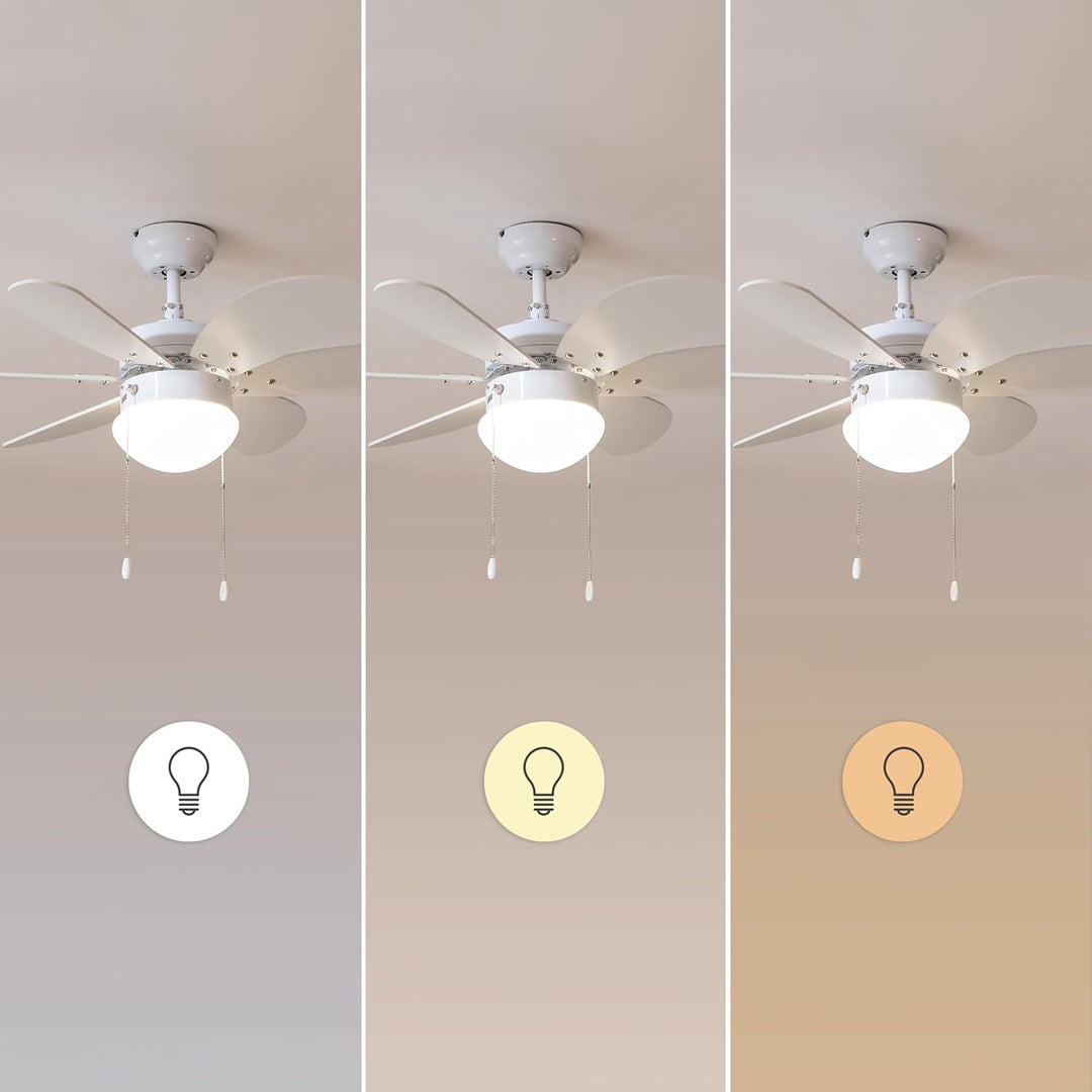 Cecotec - Deckenventilator mit Licht EnergySilence Aero 3600 Vision Full White, 50 W, 91 cm, 3 Gesch
