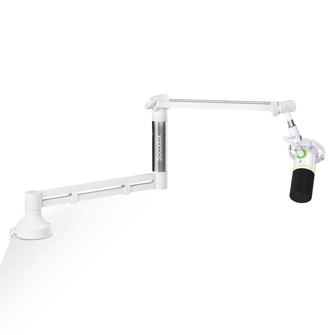 Low Profile Mikrofonarm, Verbesserter Mikrofonständer mit 7 cm Tischklemme, 3/8"- & 5/8"-Adapter, Mi