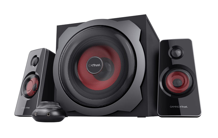 Trust Gaming GXT 38 2.1 Gaming Lautsprechersystem mit Subwoofer (für Smartphone/PC- Tablet, 120 Watt