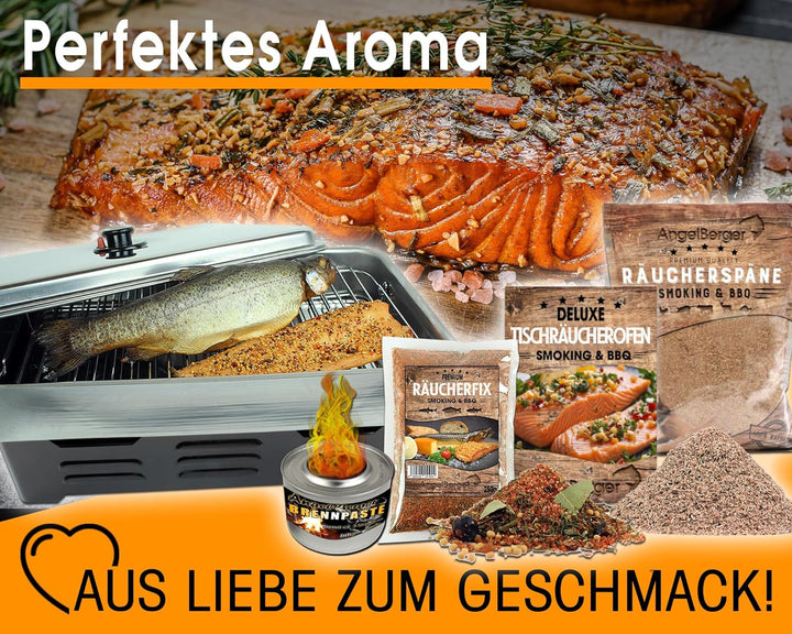 Angel-Berger Edelstahl Tischräucherofen mit Brennpaste Räucherofen
