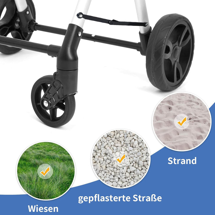 Einkaufstrolley, 46L Trolly Einkaufswagen Klappbar, 4 Rädern Aluminium Leichtgewicht Einkaufstrolley