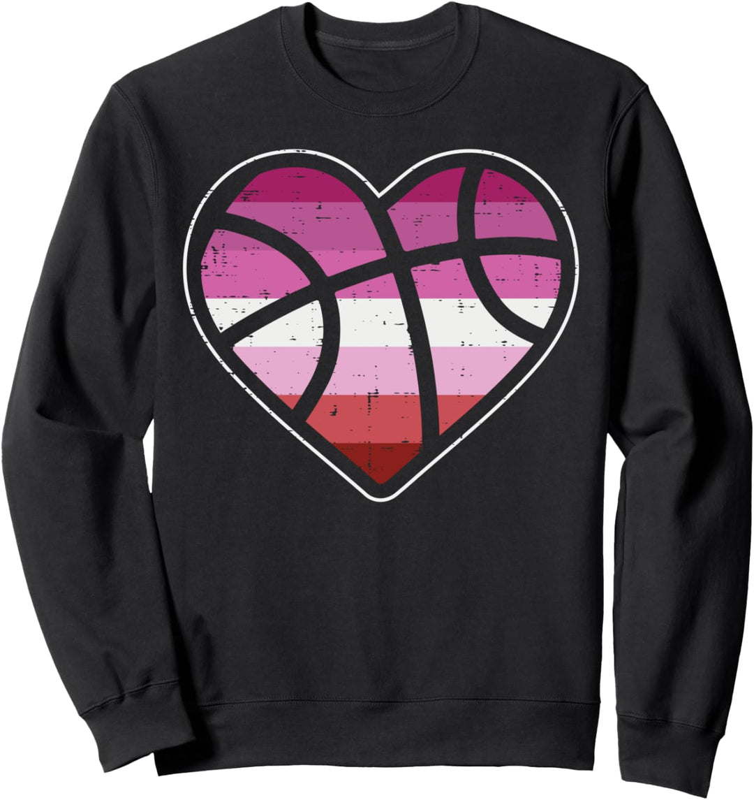 Basketball Heart Sport LGBT Lesbian Flag Gay Pride Ally Sweatshirt