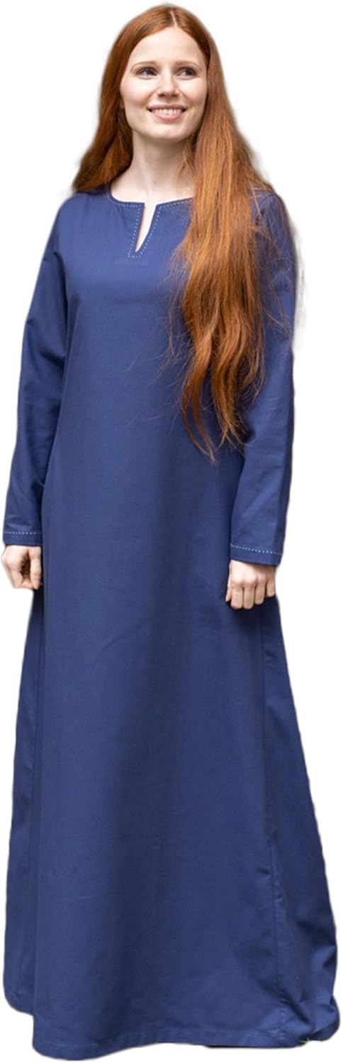 Burgschneider - Unterkleid Feme - Kleidung für Larp, Mittelalter, Cosplay und Fantasy Dark Blue S, D