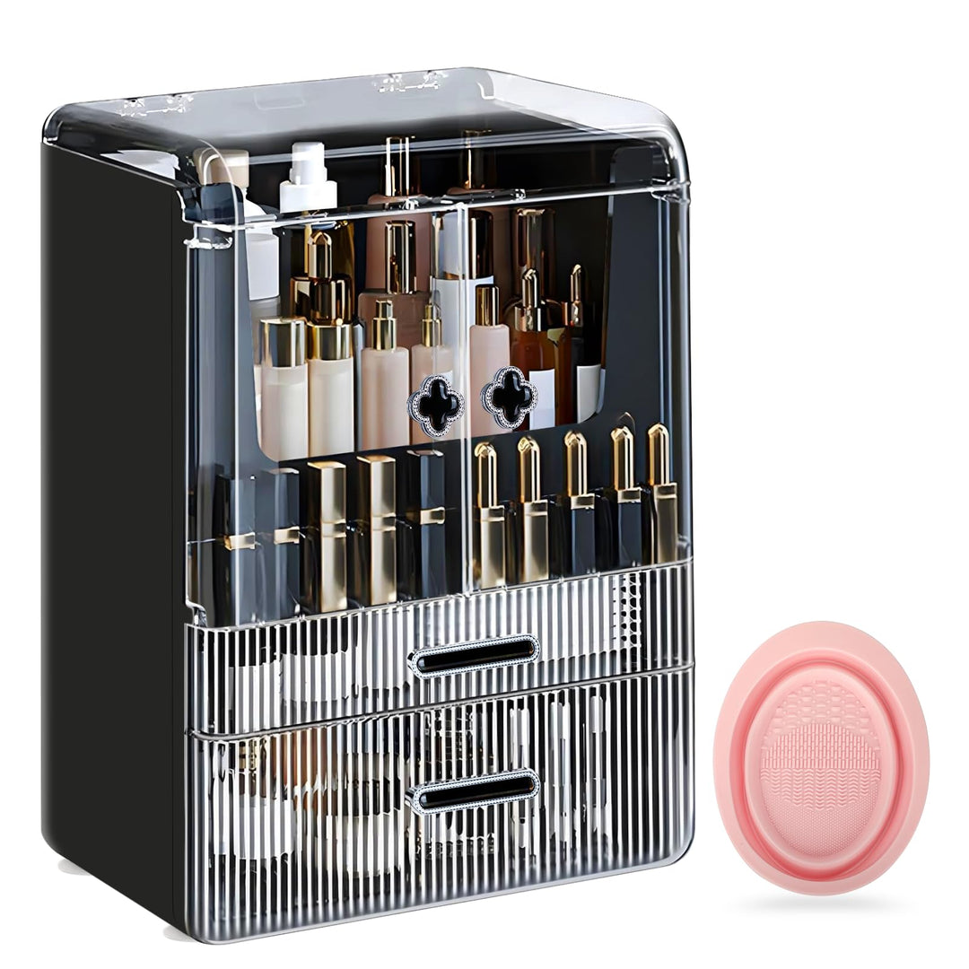Make Up Organizer Kosmetik Aufbewahrung mit Deckel Schubladen Dustproof Cosmetic Schmink Organizer B