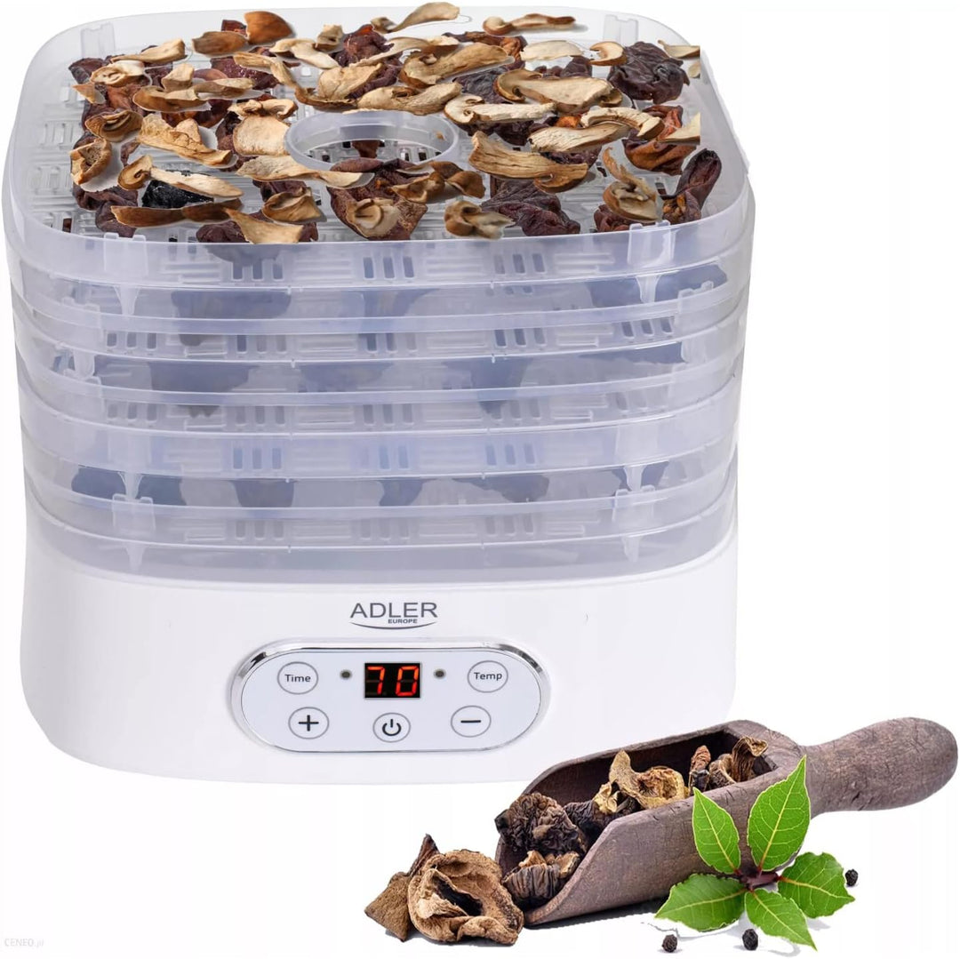 ADLER Küchenminis Dörrautomat, Dörrgerät für Obst, Pilze, Fleisch, Gemüse, Pflanzen, Kräuter & Gewür