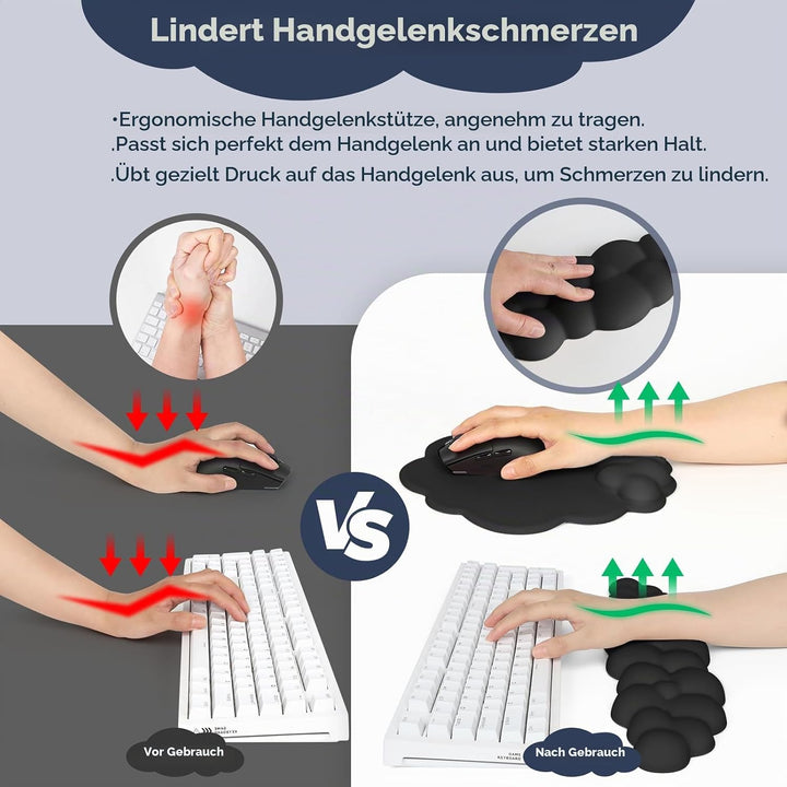 Wolke Handballenauflage Tastatur, Ergonomische Wolke Tastatur Handgelenkstütze mit PU Leder Memory S