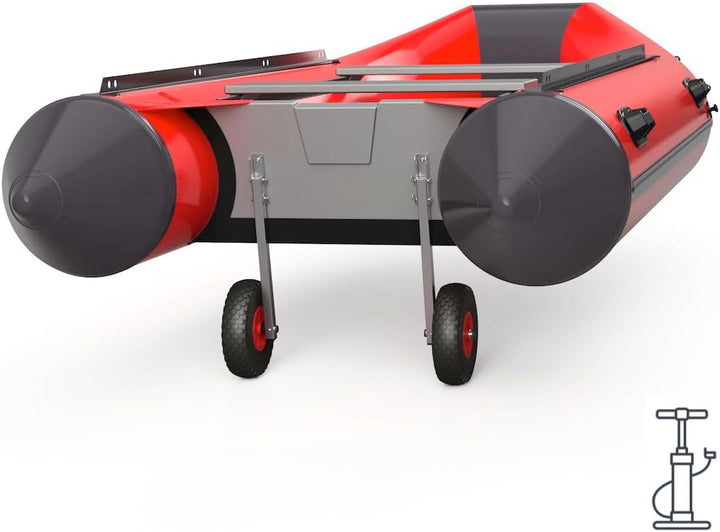 SUPROD Heckräder Slipräder Schlauchbooträder Transporträder klappbar Edelstahl ET260-LU schwarz/rot,