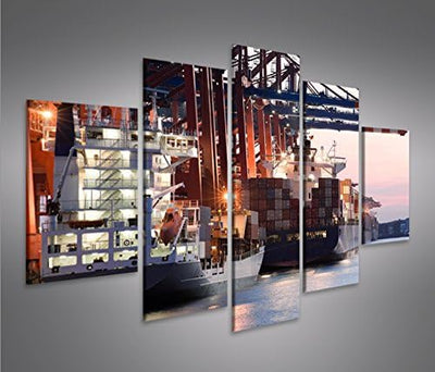 islandburner Bild Bilder auf Leinwand Containerhafen Hamburg Hafen MF XXL Poster Leinwandbild Wandbi