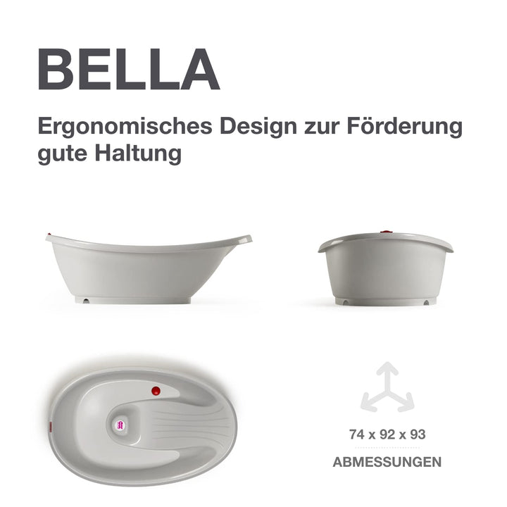 OKBABY Bella Kit mit Halterung, gemütliche Badewanne für Neugeborene und Babys von 0-12 Monate - Gra