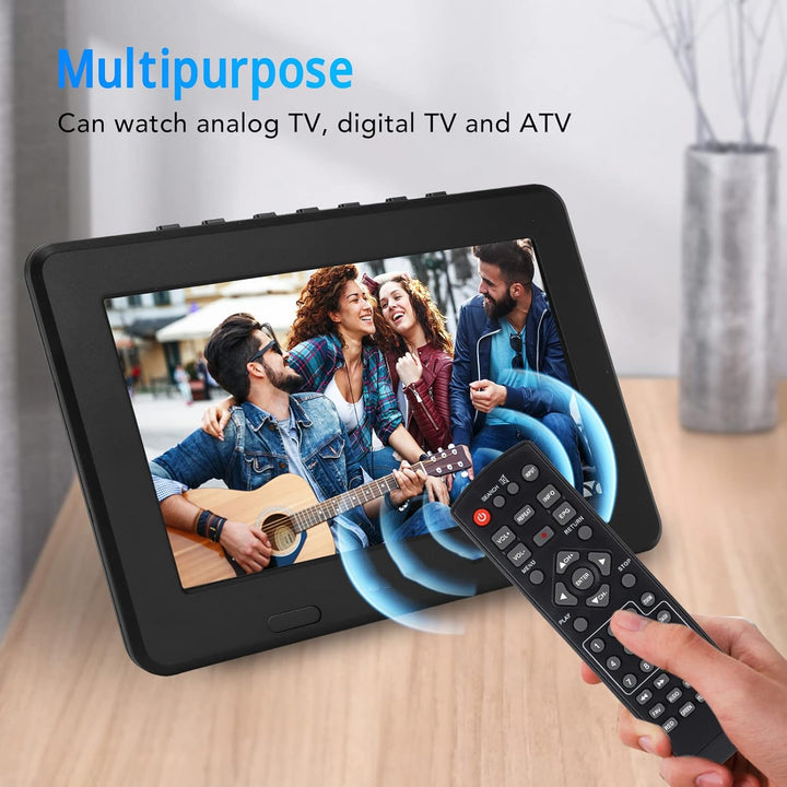 Tragbarer 7 Zoll Digitalfernseher, Auto Breitbild LED Fernseher mit 1500 mAh Lithiumbatterie, Unters
