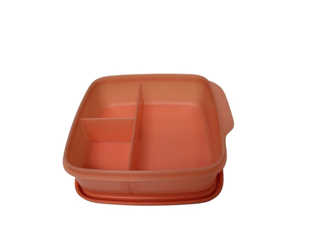 Tupperware to Go Lunchbox Clevere Pause 550 ml Brotdose mit Trennwand Eco+ Schule (orange Neon) Oran