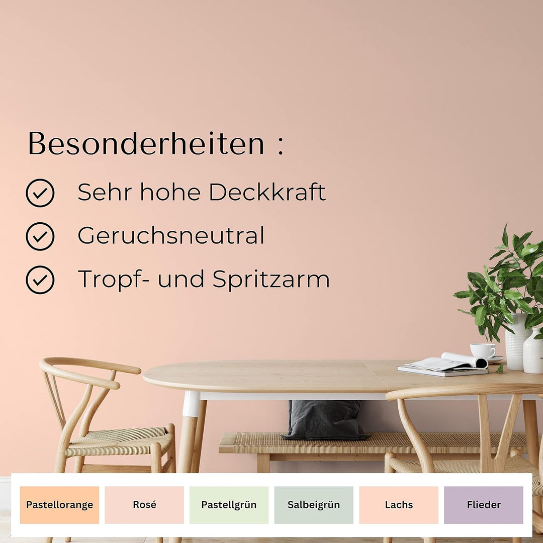 derendo Fühl Dich Wohl Deine Farbe pastell, matte Wandfarbe pastell, hohe Deckkraft, verschiedene Pa