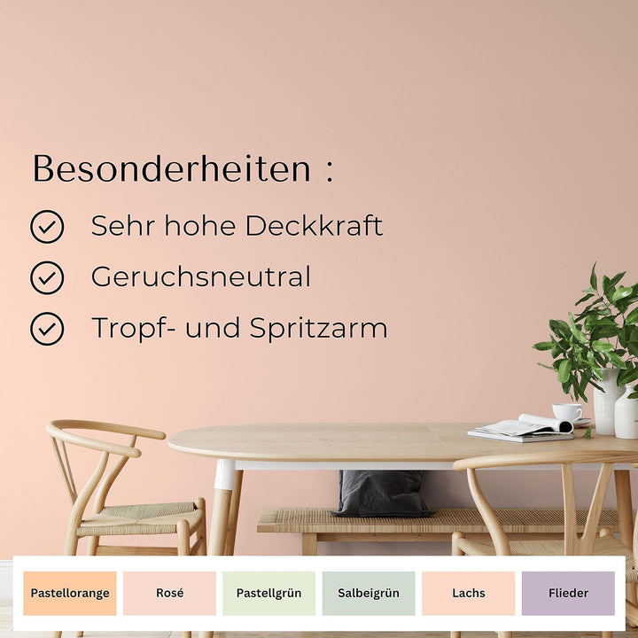 derendo Fühl Dich Wohl Deine Farbe pastell, matte Wandfarbe pastell, hohe Deckkraft, verschiedene Pa