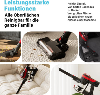 Stanew Akku Staubsauger, 4 in 1 Staubsauger Kabellos, 150W Leichter Handstaubsauger, 22,2V Akkusauge