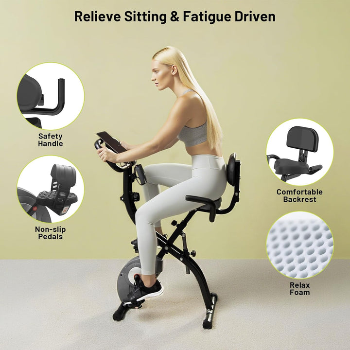 ATIVAFIT X-Bike Sport Fitnessfahrrad für Heimtrainer Fitnessbike für Ober-Und Unterkörper x-Bike mit