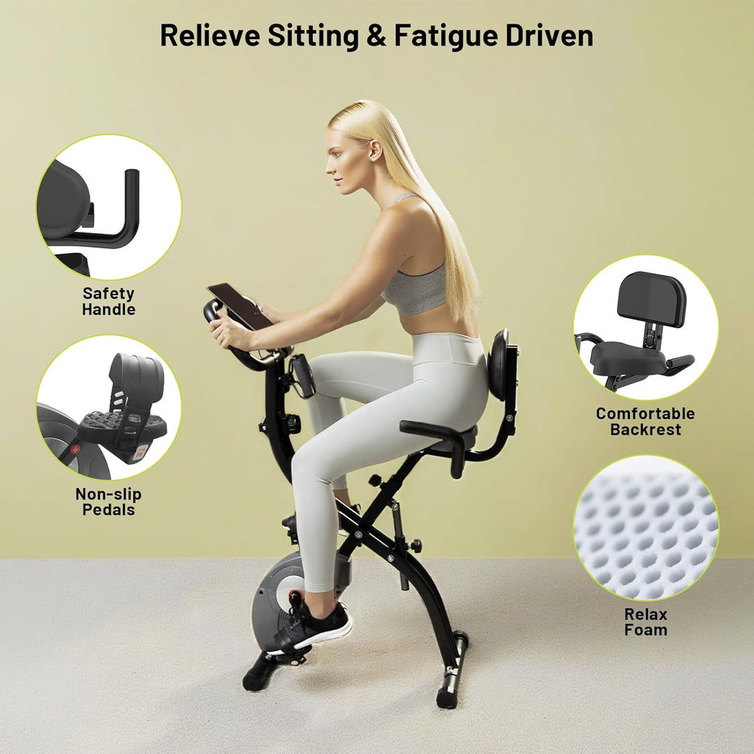 ATIVAFIT X-Bike Sport Fitnessfahrrad für Heimtrainer Fitnessbike für Ober-Und Unterkörper x-Bike mit
